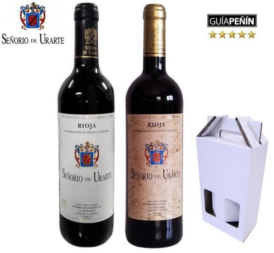 Pack Degustación Vino Tinto Joven y de Crianza Señorío de Urarte" D.O. Rioja - 2 Botellas"
